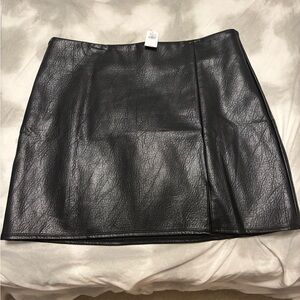 Old Navy Black Faux Leather Mini Skirt